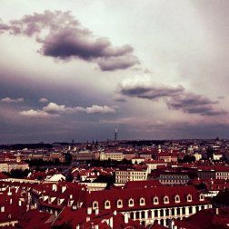 Prague purple clouds